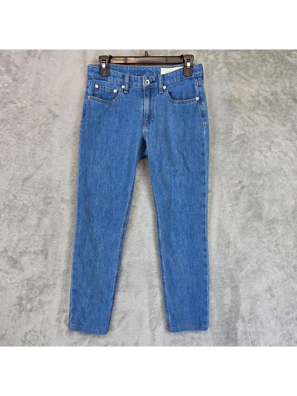 Rag & Bone Dre Low-Rise Slim Boyfriend Jeans Womens 25 Blue Med Wash Denim
